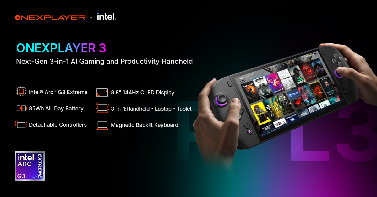 OneXPlayer 3: Next-Gen 3-in-1 AI Gaming and Productivity Handheld