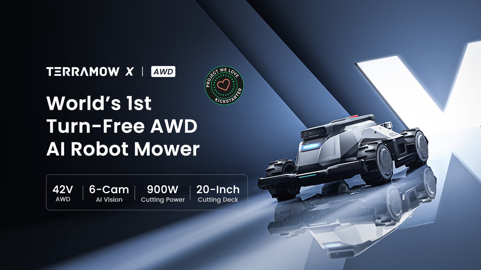 TerraMow X AWD | World’s 1st Turn-Free AWD AI Robot Mower