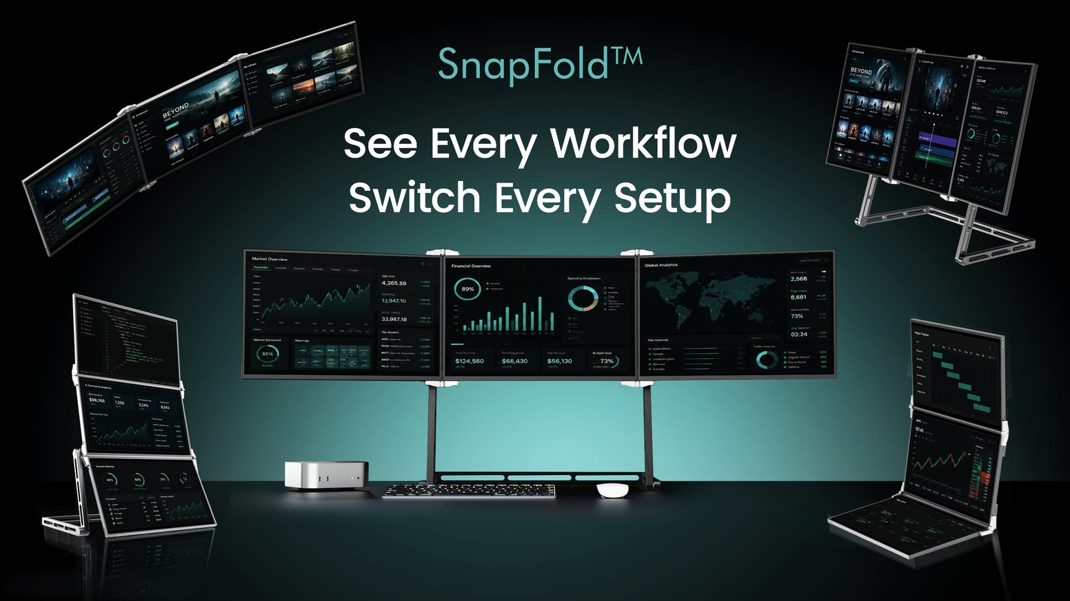 Transformable Three-Screen Display. Built for Every Workflow